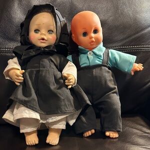 Boy and Girl Amish Dolls with original clothing